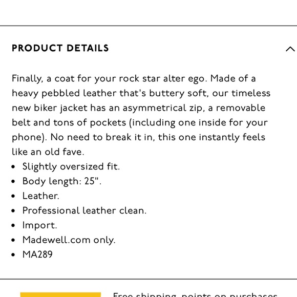 Madewell Oversized Leather Jacket, size small - Picture 5 of 15